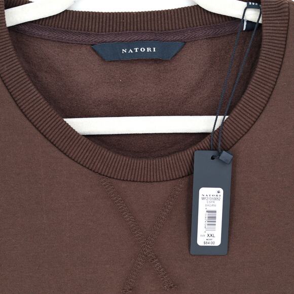 Natori Men's Espresso Brushed Fleece Bagani Classic-Fit Sweatshirt Size XXL - Picture 5 of 6